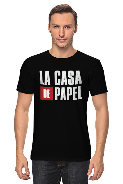 Заказать мужскую футболку в Москве. Футболка классическая La Casa De Papel от skynatural - готовые дизайны и нанесение принтов.