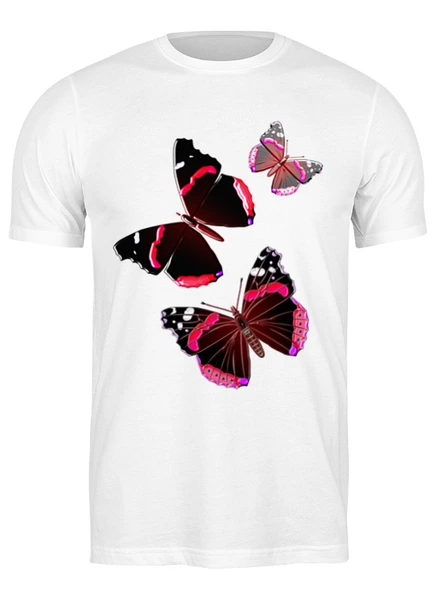 Заказать мужскую футболку в Москве. Футболка классическая Три бабочки от Alexey Evsyunin - готовые дизайны и нанесение принтов.