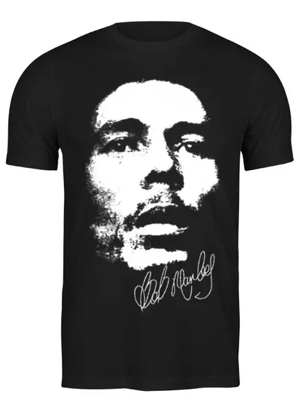 Заказать мужскую футболку в Москве. Футболка классическая Bob Marley от Denis M. - готовые дизайны и нанесение принтов.