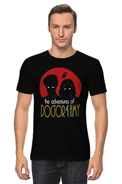 Заказать мужскую футболку в Москве. Футболка классическая Doctor & Amy от skynatural - готовые дизайны и нанесение принтов.
