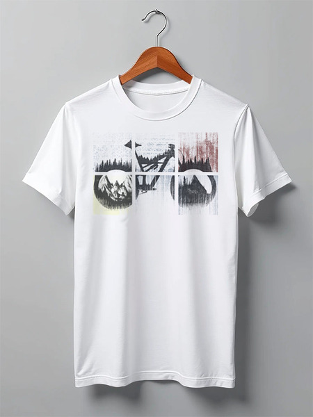 Заказать мужскую футболку в Москве. Футболка классическая Mountain Bike от oneredfoxstore@gmail.com - готовые дизайны и нанесение принтов.