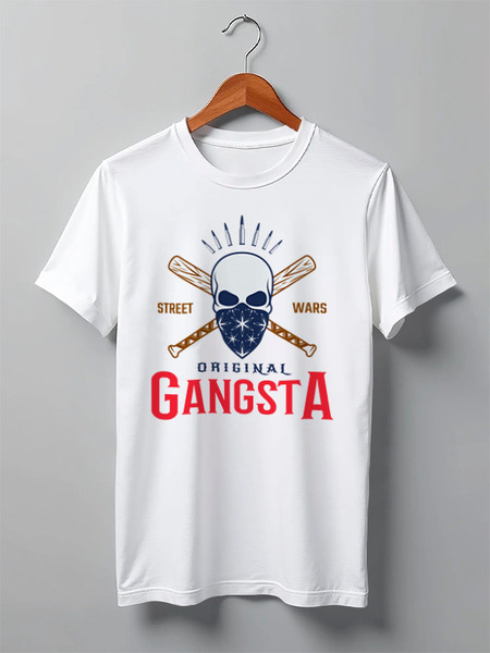 Заказать мужскую футболку в Москве. Футболка классическая GANGSTA от balden - готовые дизайны и нанесение принтов.