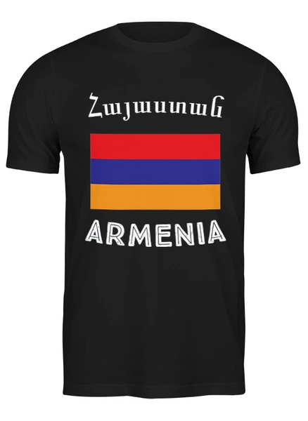 Заказать мужскую футболку в Москве. Футболка классическая Armenia от skynatural - готовые дизайны и нанесение принтов.