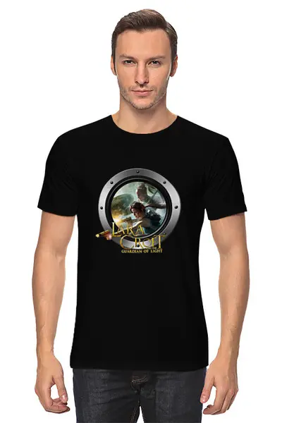 Заказать мужскую футболку в Москве. Футболка классическая Lara Croft от THE_NISE  - готовые дизайны и нанесение принтов.
