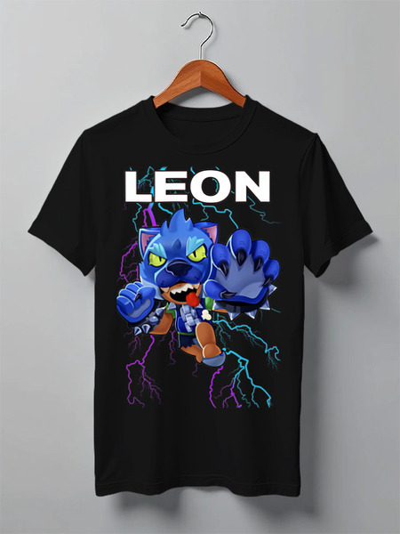 Заказать мужскую футболку в Москве. Футболка классическая Brawl Stars Leon от weeert - готовые дизайны и нанесение принтов.