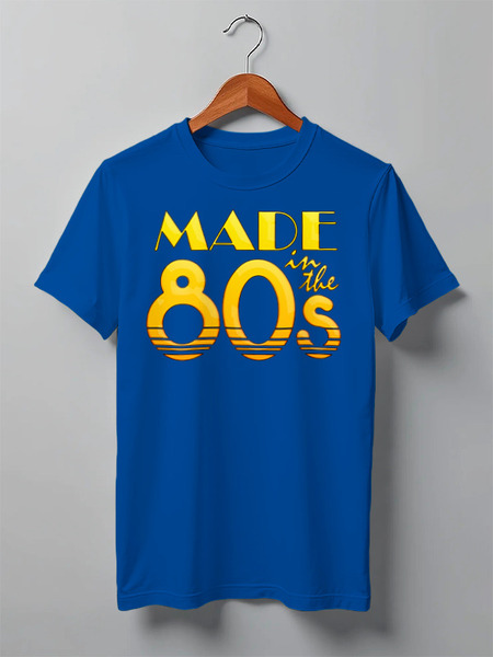 Заказать мужскую футболку в Москве. Футболка классическая MadeInThe80s от balden - готовые дизайны и нанесение принтов.