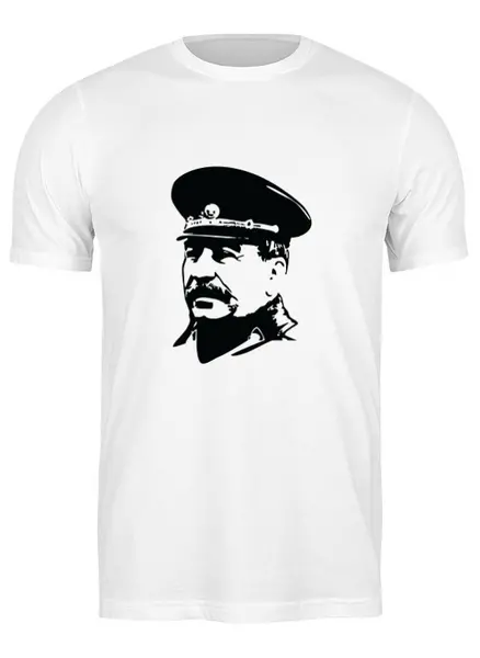 Заказать мужскую футболку в Москве. Футболка классическая Сталин от THE_NISE  - готовые дизайны и нанесение принтов.