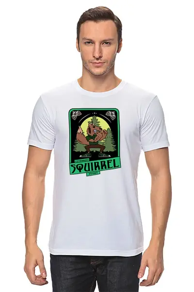 Заказать мужскую футболку в Москве. Футболка классическая squirrel от торгаш - готовые дизайны и нанесение принтов.