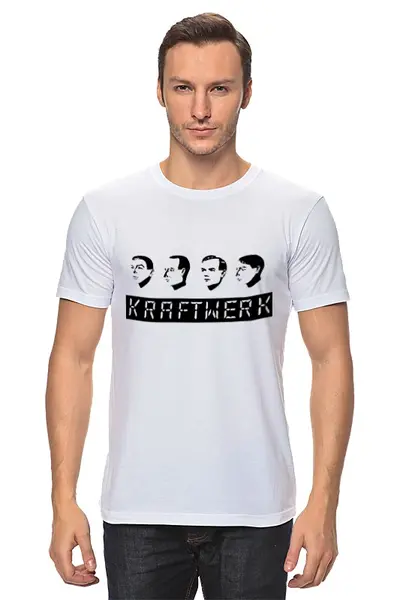 Заказать мужскую футболку в Москве. Футболка классическая Kraftwerk от Fedor - готовые дизайны и нанесение принтов.