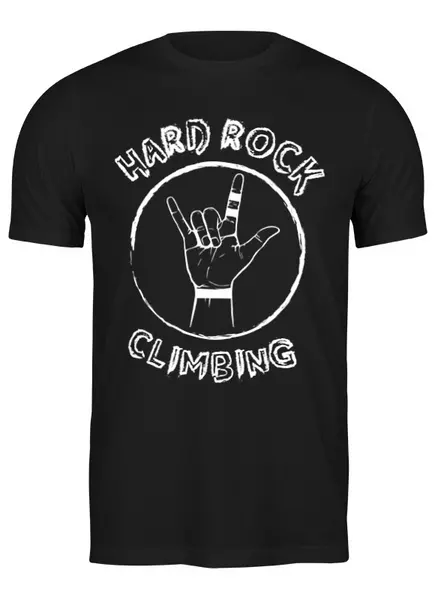 Заказать мужскую футболку в Москве. Футболка классическая Hard Rock Climbing от Виктория Володина - готовые дизайны и нанесение принтов.