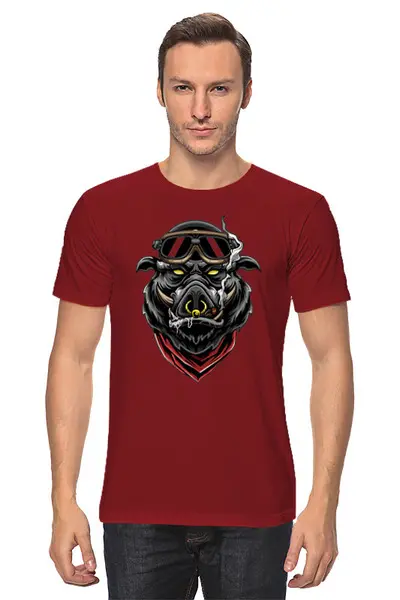 Заказать мужскую футболку в Москве. Футболка классическая Кабанчик от T-shirt print  - готовые дизайны и нанесение принтов.