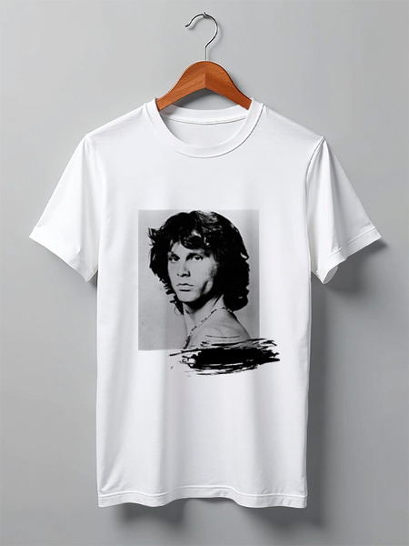 Заказать мужскую футболку в Москве. Футболка классическая Jim Morrison  от bru - готовые дизайны и нанесение принтов.