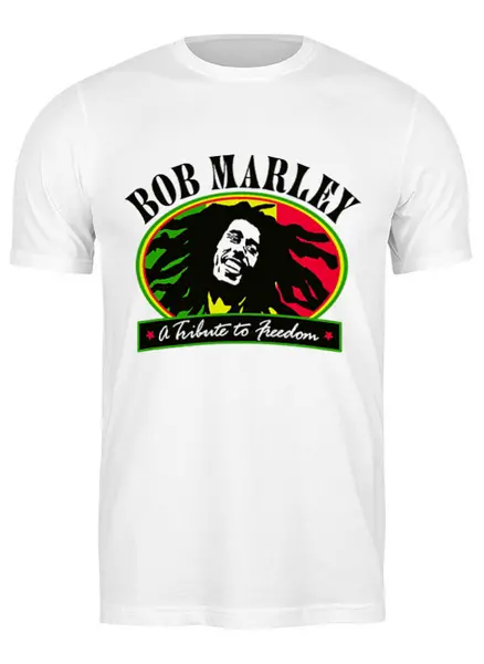 Заказать мужскую футболку в Москве. Футболка классическая "Bob Marley" от Fedor - готовые дизайны и нанесение принтов.