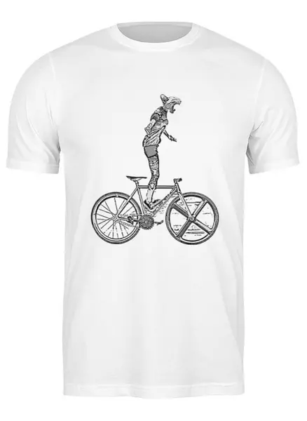 Заказать мужскую футболку в Москве. Футболка классическая Bike Punk Cat от oneredfoxstore@gmail.com - готовые дизайны и нанесение принтов.