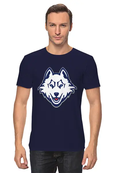 Заказать мужскую футболку в Москве. Футболка классическая Волк (wolf) от trugift - готовые дизайны и нанесение принтов.