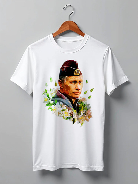 Заказать мужскую футболку в Москве. Футболка классическая PUTIN Design от balden - готовые дизайны и нанесение принтов.