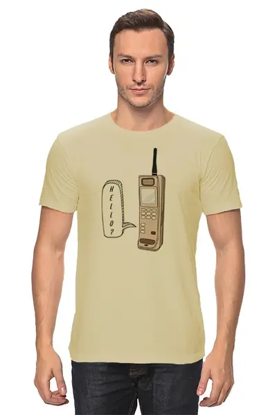 Заказать мужскую футболку в Москве. Футболка классическая Ретро телефон от HeyleyFox  - готовые дизайны и нанесение принтов.
