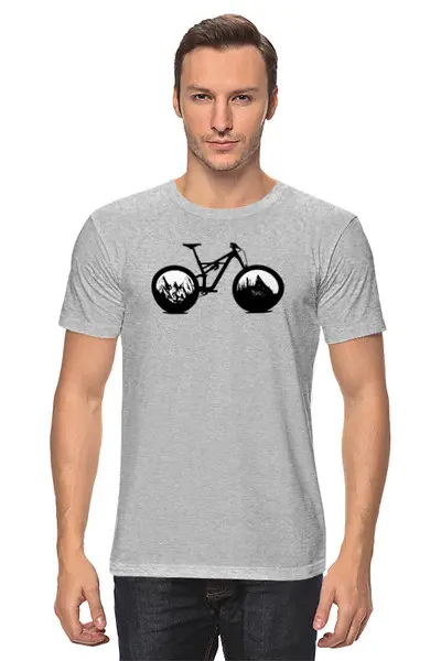 Заказать мужскую футболку в Москве. Футболка классическая Mountain Bike от oneredfoxstore@gmail.com - готовые дизайны и нанесение принтов.