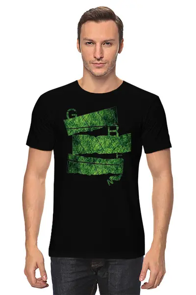 Заказать мужскую футболку в Москве. Футболка классическая Evergreen Letters от CoolColor  - готовые дизайны и нанесение принтов.