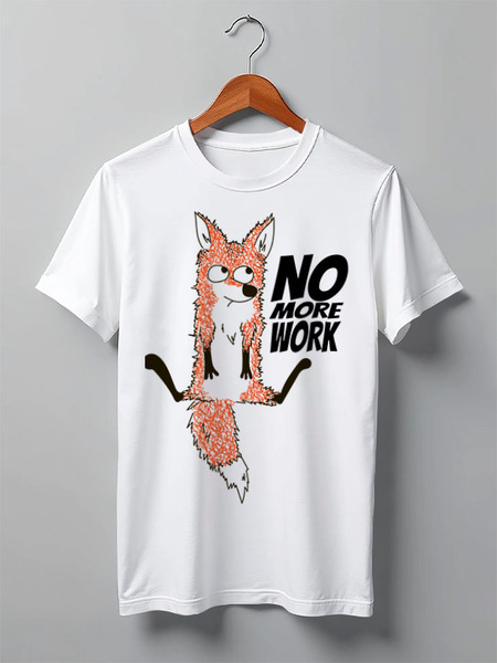 Заказать мужскую футболку в Москве. Футболка классическая No more work от rnbfoto@gmail.com - готовые дизайны и нанесение принтов.