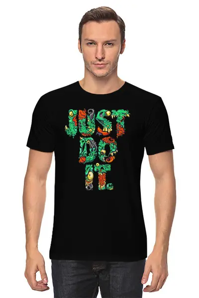 Заказать мужскую футболку в Москве. Футболка классическая ☚Just Do It☛ от balden - готовые дизайны и нанесение принтов.