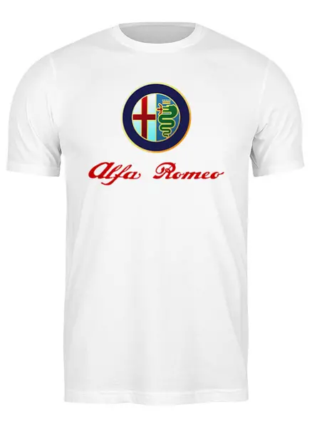 Заказать мужскую футболку в Москве. Футболка классическая Alfa Romeo v.2 от e1rey - готовые дизайны и нанесение принтов.