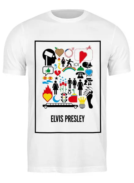 Заказать мужскую футболку в Москве. Футболка классическая Elvis Presley от Weed Stuff`a - готовые дизайны и нанесение принтов.