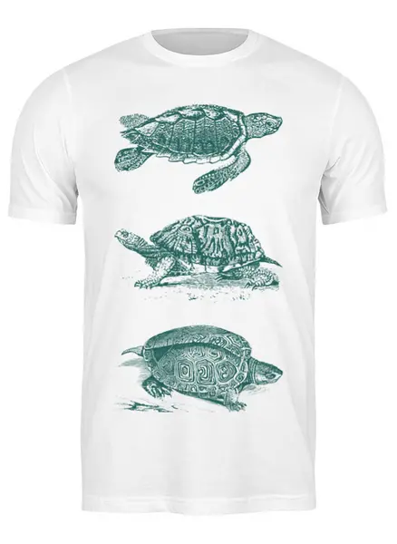 Заказать мужскую футболку в Москве. Футболка классическая Черепахи от BeliySlon - готовые дизайны и нанесение принтов.