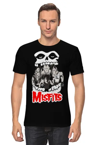Заказать мужскую футболку в Москве. Футболка классическая Misfits band от Leichenwagen - готовые дизайны и нанесение принтов.