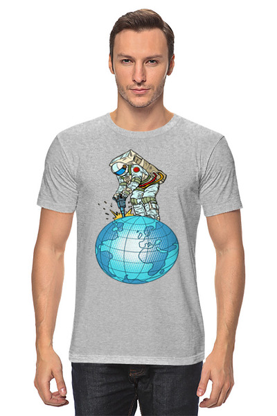 Заказать мужскую футболку в Москве. Футболка классическая Астронавт  от Print design  - готовые дизайны и нанесение принтов.