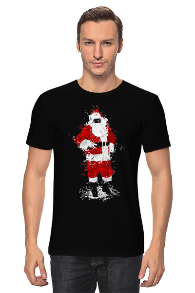 Заказать мужскую футболку в Москве. Футболка классическая Санта от skynatural - готовые дизайны и нанесение принтов.