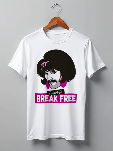 Заказать мужскую футболку в Москве. Футболка классическая I Want to Break Free от balden - готовые дизайны и нанесение принтов.
