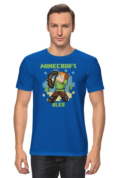 Заказать мужскую футболку в Москве. Футболка классическая Алекс от PrintGamer  - готовые дизайны и нанесение принтов.