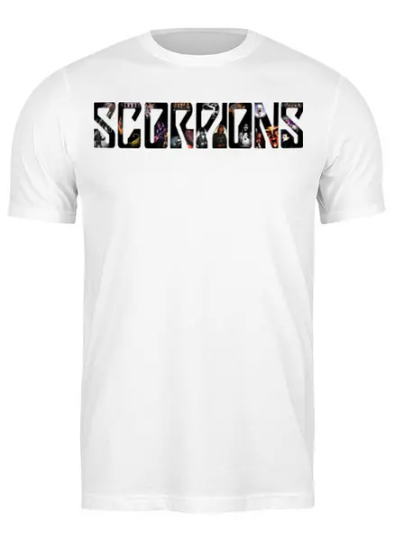 Заказать мужскую футболку в Москве. Футболка классическая Scorpions Band от Leichenwagen - готовые дизайны и нанесение принтов.