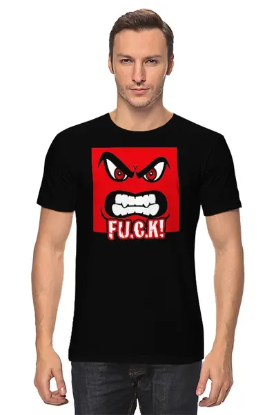 Заказать мужскую футболку в Москве. Футболка классическая FU.C.K! Mem от Leichenwagen - готовые дизайны и нанесение принтов.