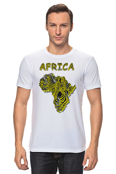 Заказать мужскую футболку в Москве. Футболка классическая Africa от skynatural - готовые дизайны и нанесение принтов.