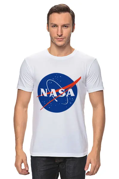 Заказать мужскую футболку в Москве. Футболка классическая Nasa. Унисекс свитшот. от mis.20132014@yandex.ru - готовые дизайны и нанесение принтов.