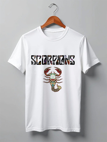 Заказать мужскую футболку в Москве. Футболка классическая Scorpions от Fedor - готовые дизайны и нанесение принтов.