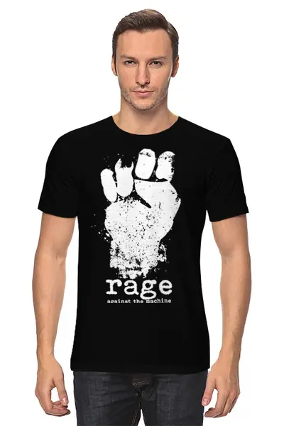 Заказать мужскую футболку в Москве. Футболка классическая Rage Against the Machine от geekbox - готовые дизайны и нанесение принтов.