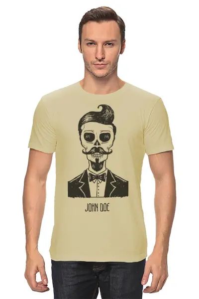 Заказать мужскую футболку в Москве. Футболка классическая Джон Доу от BeliySlon - готовые дизайны и нанесение принтов.