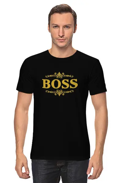 Заказать мужскую футболку в Москве. Футболка классическая Boss / Босс от Андрей Измайлов - готовые дизайны и нанесение принтов.