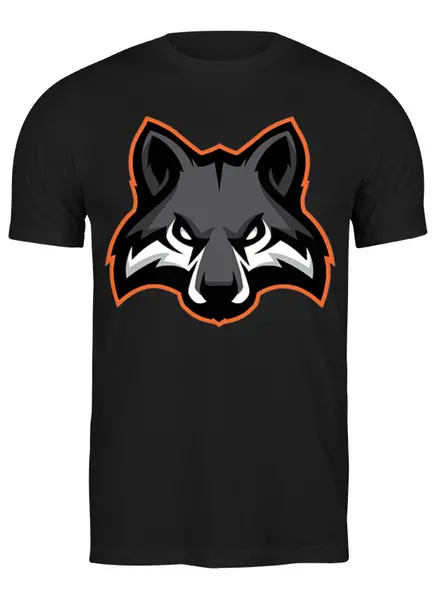 Заказать мужскую футболку в Москве. Футболка классическая Wolf / Волк от crash - готовые дизайны и нанесение принтов.