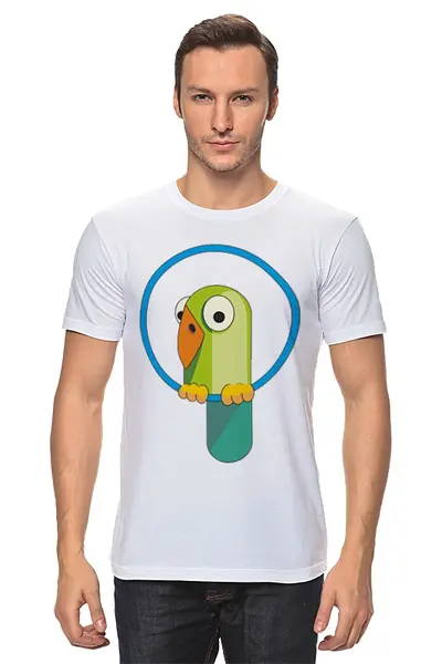 Заказать мужскую футболку в Москве. Футболка классическая Попугай от Wax  - готовые дизайны и нанесение принтов.