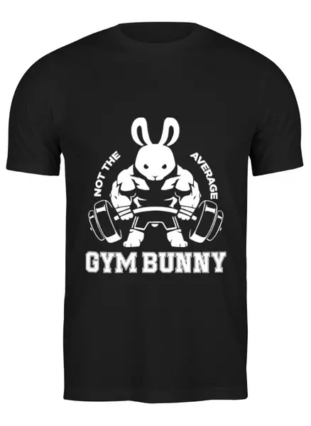 Заказать мужскую футболку в Москве. Футболка классическая Gym Bunny от skynatural - готовые дизайны и нанесение принтов.