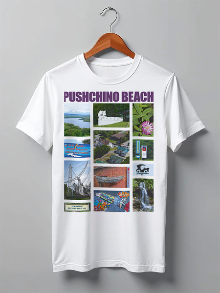 Заказать мужскую футболку в Москве. Футболка классическая Pushchino beach от Andy Quarry - готовые дизайны и нанесение принтов.