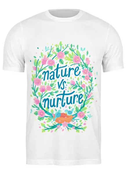 Заказать мужскую футболку в Москве. Футболка классическая Nature vs Nurture от junchiizh@gmail.com - готовые дизайны и нанесение принтов.
