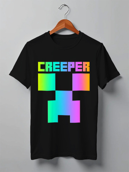 Заказать мужскую футболку в Москве. Футболка классическая MINECRAFT CREEPER от weeert - готовые дизайны и нанесение принтов.