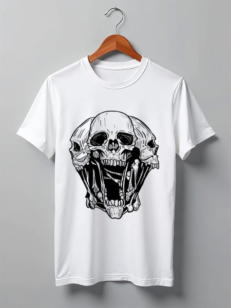 Заказать мужскую футболку в Москве. Футболка классическая Skull от zen4@bk.ru - готовые дизайны и нанесение принтов.