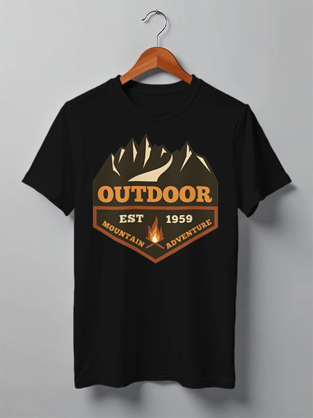 Заказать мужскую футболку в Москве. Футболка классическая Mountains от oneredfoxstore@gmail.com - готовые дизайны и нанесение принтов.