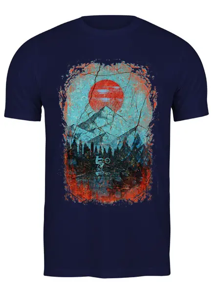 Заказать мужскую футболку в Москве. Футболка классическая Mountain Bike от oneredfoxstore@gmail.com - готовые дизайны и нанесение принтов.